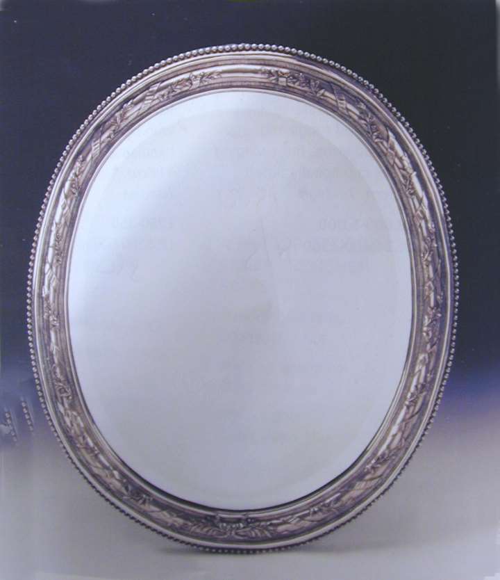 Belgian silver oval frame with mirror